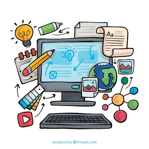 Vea los detalles de la imagen relacionada. Concepto de diseño web dibujado a mano | Vector Gratis