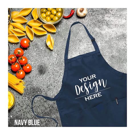Personalized Logo Apron With Pockets, Custom Text Logo Apron, Custom ...