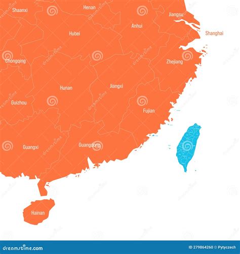 Political Map of Taiwan and China Stock Vector - Illustration of beijing, danger: 279864260