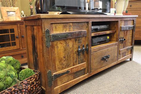 Rustic industrial weathered barn board entertainment center tv stand ...