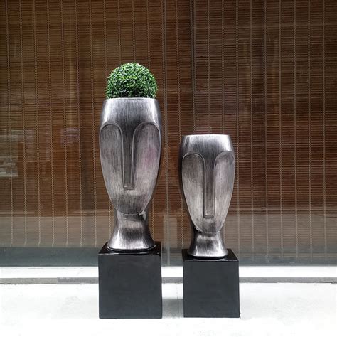 玻璃钢落地式组合花瓶湖南商场开业美陈的选择 - 方圳玻璃钢