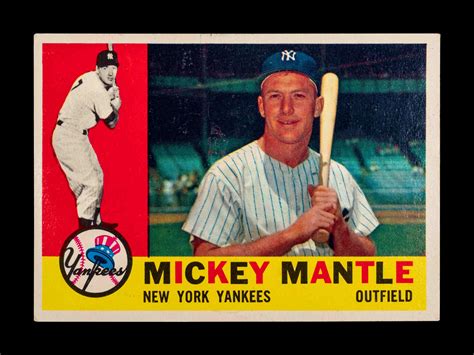 Sold Price: A 1960 Topps Mickey Mantle Baseball Card No. 350 - October ...