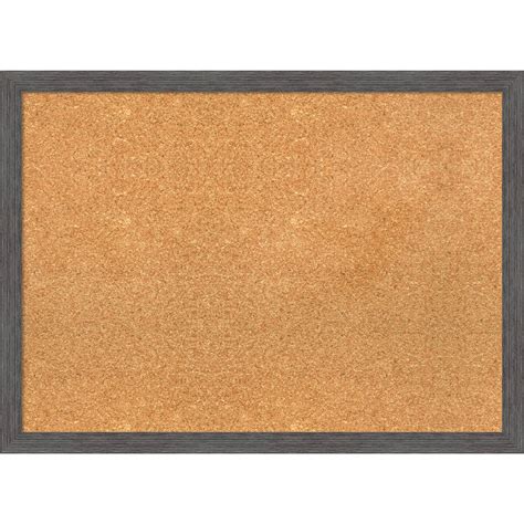 Cork Board, Pinstripe Plank Grey Thin Frame - Bulletin Board ...