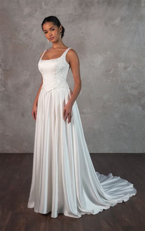 Regal Satin Ballgown Wedding Dress with Square Neckline
