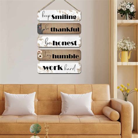 Keep Smiling Motivational Quotes MDF Wood Wall Hanging for a Motivatin ...