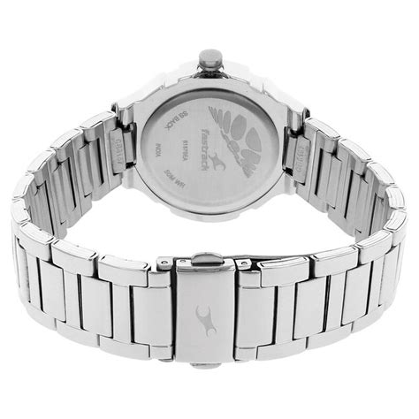 Fastrack Quartz Analog Grey Dial Stainless Steel Strap Watch for Girls