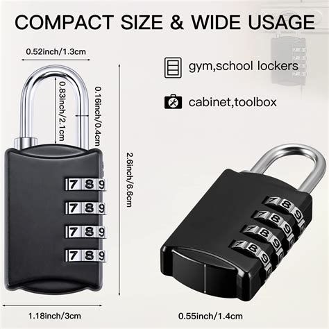 5 Pcs 4 Digit Combination Locker Lock Small Combo Locks Luggage Number ...