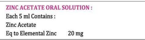 Zinc Acetate Oral Solution Latest Price, Zinc Acetate Oral Solution ...
