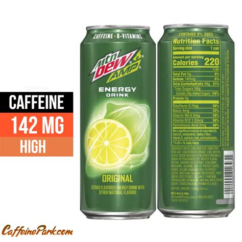 Mountain Dew Amp Caffeine Content: How much is in a can?