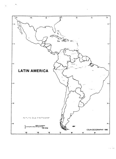 Latin American Countries Map Blank - Wayne Baisey
