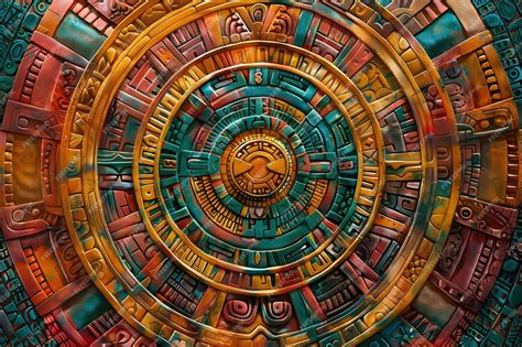 Vibrant Mayan Inspired Galactic Mandala A Mesmerizing Cosmic Depiction ...