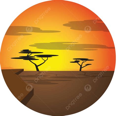 African Savana Africa Light Sky Vector, Africa, Light, Sky Illustration Background And Wallpaper ...