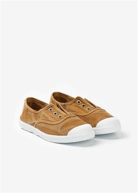 Zapatilla inglés puntera tintado enzimatico - Mostaza — Cienta