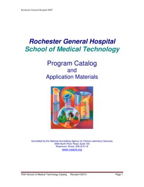 Fillable Online rochestergeneral Rochester General Hospital School of ...