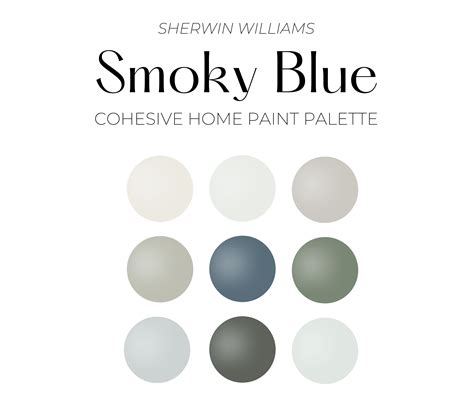 Sherwin Williams Smoky Blue Paint Palette, Cohesive Whole House Paint ...