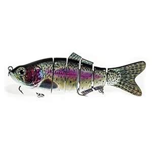 Purple : New Artificial Bait Big Fishing Lure 6 Segment Swimbait ...