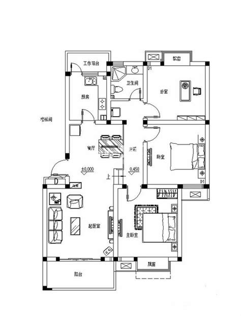 世贸上游墅-110平米三居现代风格-谷居家居装修设计效果图