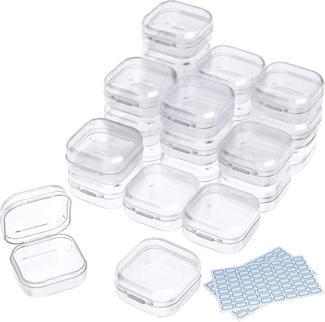 Buy DUOFIRE Small Containers with Lids 24 Packs Plastic Box Clear Small ...
