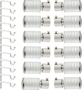 LEEZEN Architectural Hardware Silver Rod Rail Bracket, Curtain Hooks ...