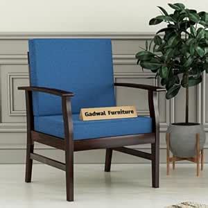 GADWAL FURNITURE Solid Sheesham Wood Single Seater Sofa Chair - Stylish ...
