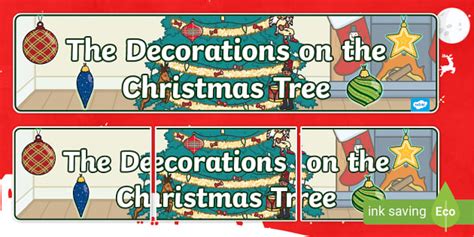 The Decorations on the Christmas Tree Display Banner