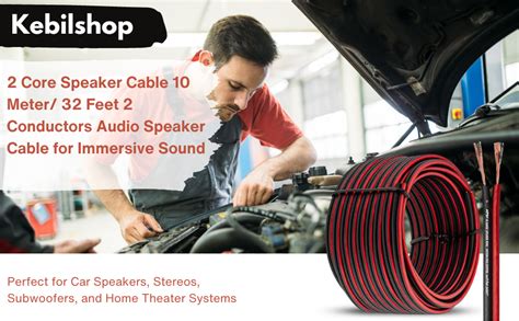 KEBILSHOP 2 Core Speaker Cable 50 Meter/ 160 Feet 2 Conductors Audio ...