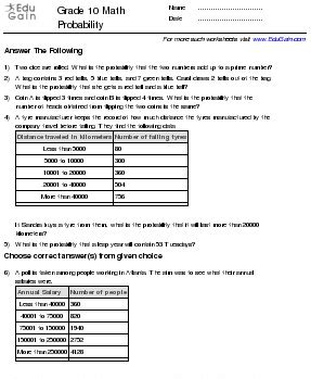 Probability Grade 10 的图像结果