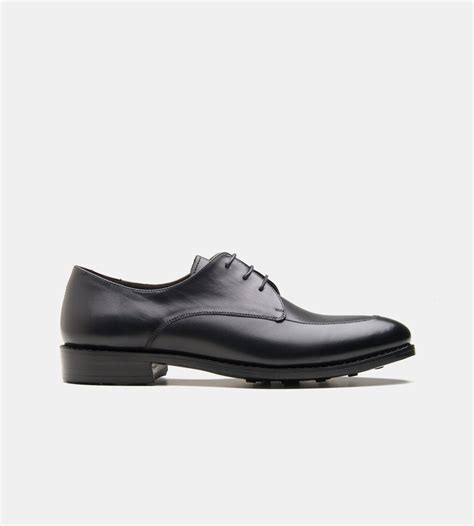 Goodyear Welted Black Apron Toe Derby Shoe for Men – Kozasko