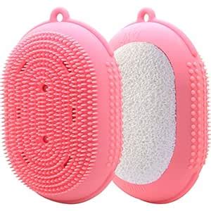 Buy AOMUU Silicone 2 in 1 Exfoliating Body Brush Loofah for Women's Men ...