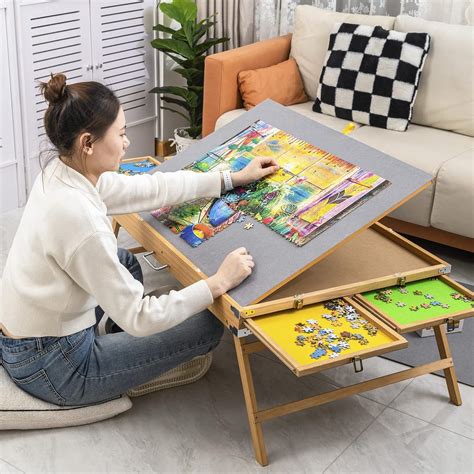 Amazon.com: 1500 PCS Jigsaw Puzzle Table with Drawers and Legs ...