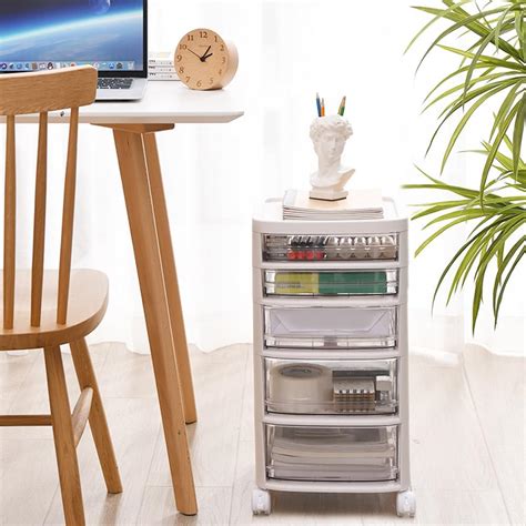 Kuber Industries 5 Layer Cosmetic Cabinet with Trolley|5-Tier Rolling ...