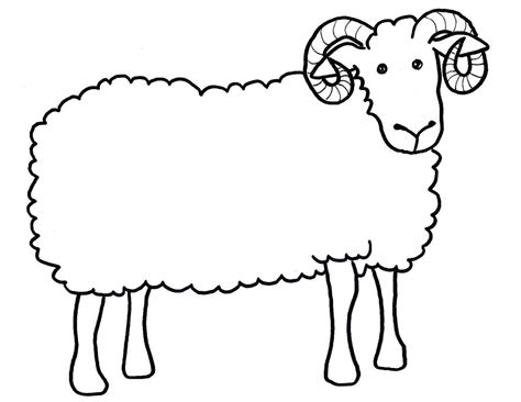Sheep Outline Coloring Page - Coloring Home