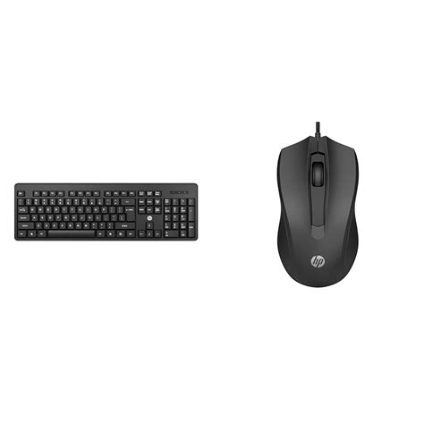 Amazon.in: Buy HP K160 Wireless Keyboard, Black Wired Mouse 100 with ...