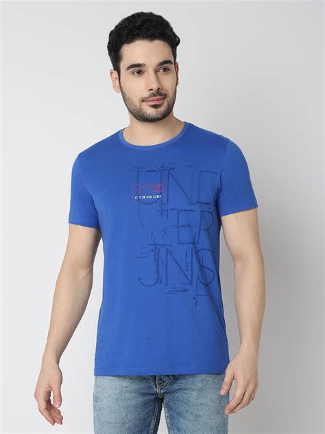 Underjeans by Spykar Men Premium Blue T-Shirt