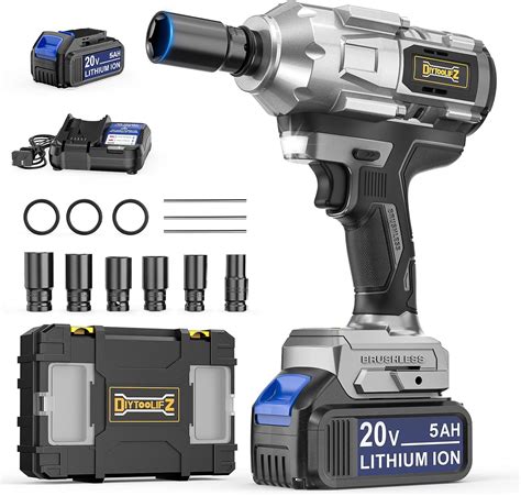 Cordless Impact Wrench 1/2 inch for DeWalt 20V Battery, 900Ft-lbs ...