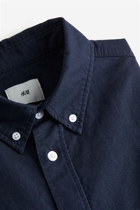 Relaxed Fit Oxford shirt - Dark blue - Men | H&M IN