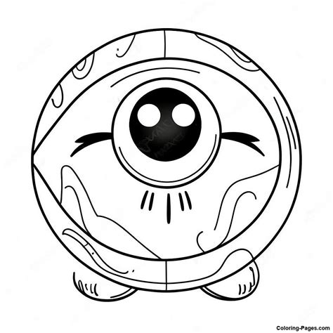 Cute Smiling Eyeball Coloring Page | Coloring-Pages.com
