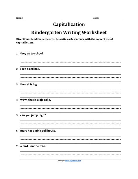 Kindergarten Writing Worksheets | Printable Early Writing Practice
