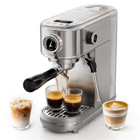 HiBREW H10B Programmable Espresso Machine, Brushed Stainless Steel, Adjustable Temperature and ...