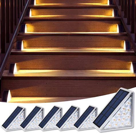 sunlight encounter Solar Step Lights Outdoor Waterproof IP67, 6 Pack ...