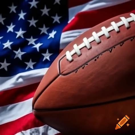 American football designed with american flag colors on Craiyon