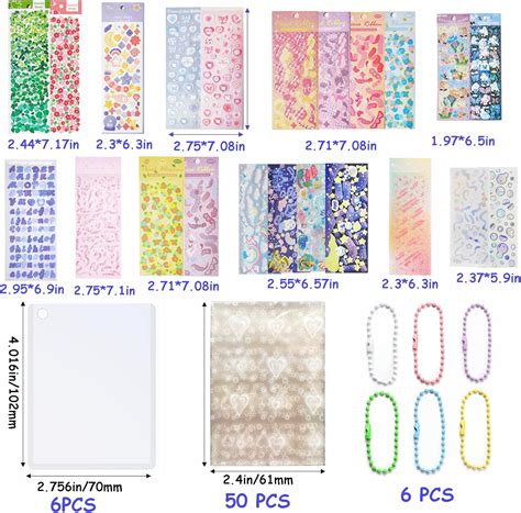 Buy 6 Kpop Photocard Holder Keychain Toploaders,50 Holographic Card ...