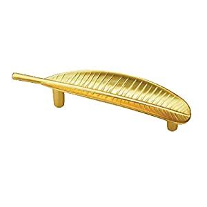 K&H RCH Cabinet Drawer Pull Handle Leaf - Matt-Gold 8 inch Pack of 2 ...