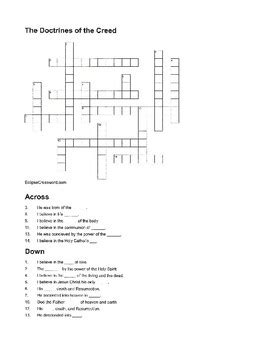 The Doctrines of the Creed Crossword by Julia Brown | TPT