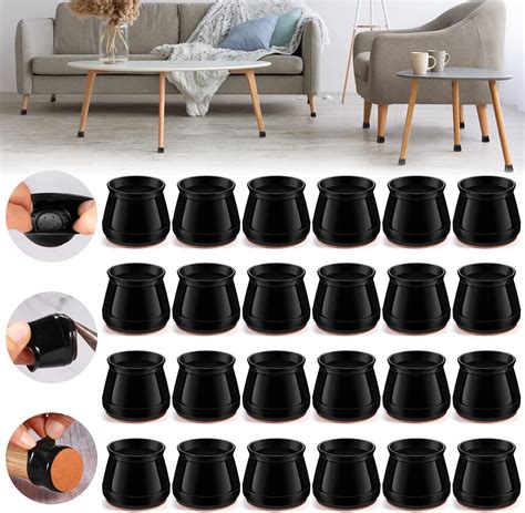24PCS Upgraded Silicone Chair Leg Floor Protectors for Hardwood Floors ...