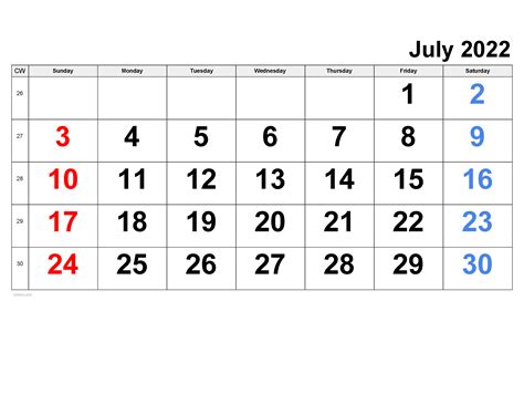 July 2025 Calendar | Free Printable PDF, XLS and PNG