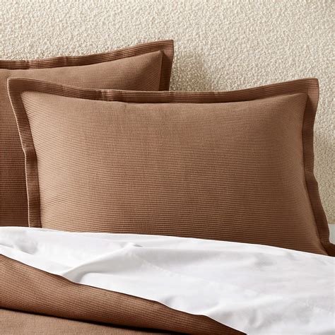 Estela Grey and White Organic Cotton Standard Pillow Shams Set of 2 ...