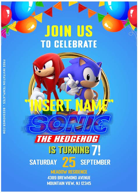 Sonic Birthday Invitations Template Free | AT A GLANCE