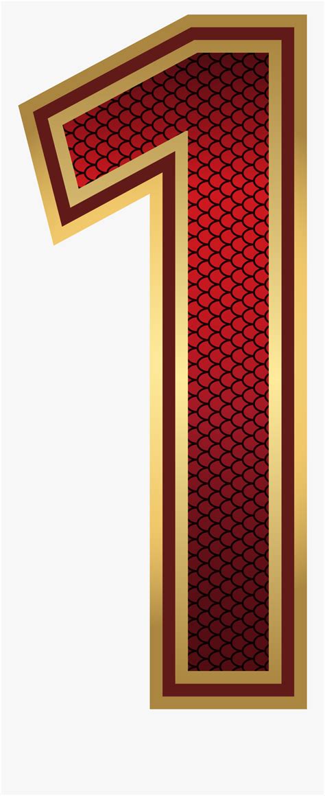 One Clipart Red - Gold Number 1 Png , Free Transparent Clipart - ClipartKey