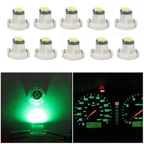 WLJH 10x Green T3 Neo Wedge Led 3030 SMD Chip 8mm Base Led Car ...